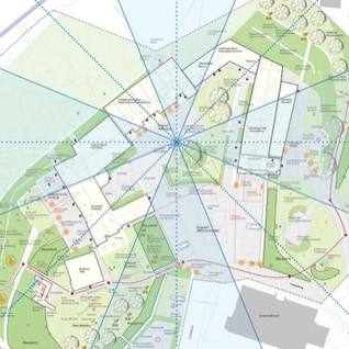 Übersichtsplan eines Vastu_Beratung für ein Gebäudekomplex im Bestand